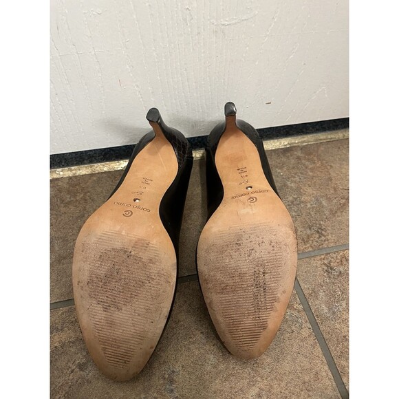 Corso Como Women’s Heels Classic Black Leather 6.5 With Rhinestone In Insole - Picture 5 of 10